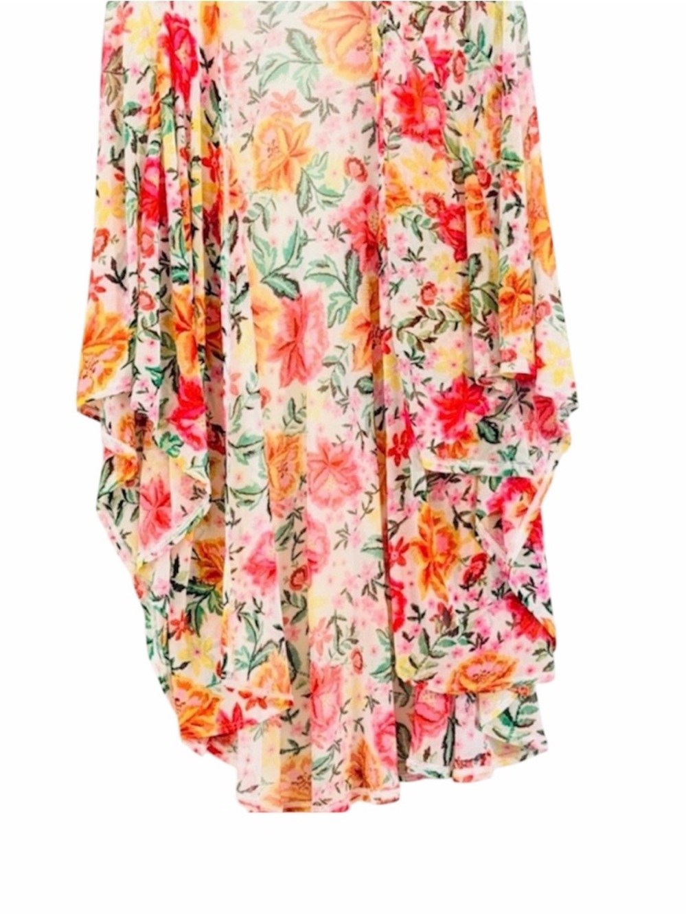 Avenue Floral Kimono Cardigan Open Front Duster Size 14/16 - Picture 2 of 11